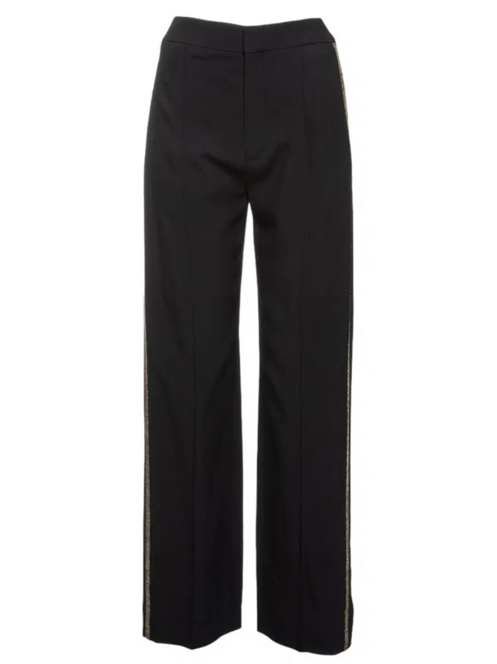 Chloe Straight Leg Black and Cream Side Stipe Pants Slacks Trousers Size 12